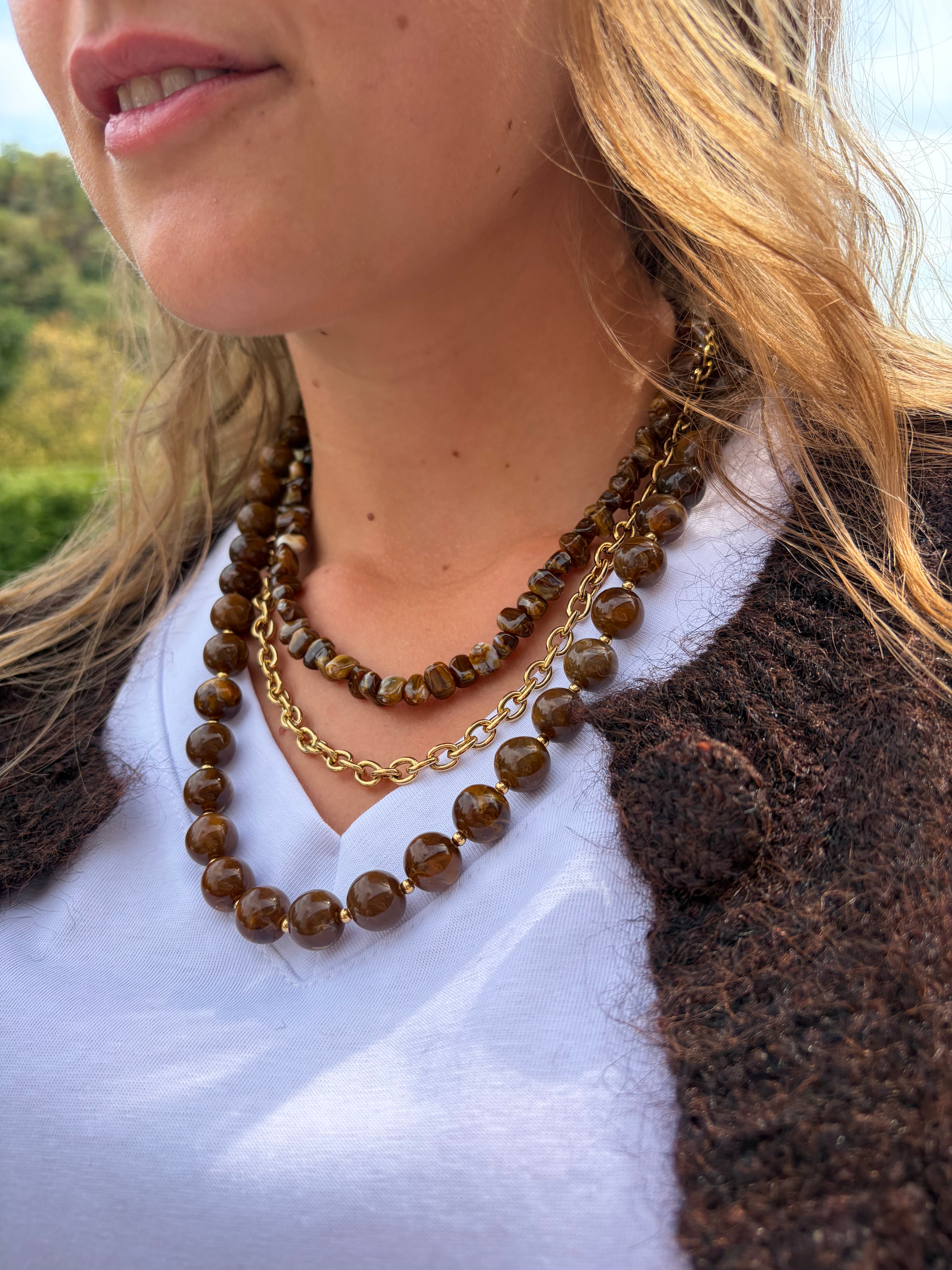 Collier Romy - Chocolat