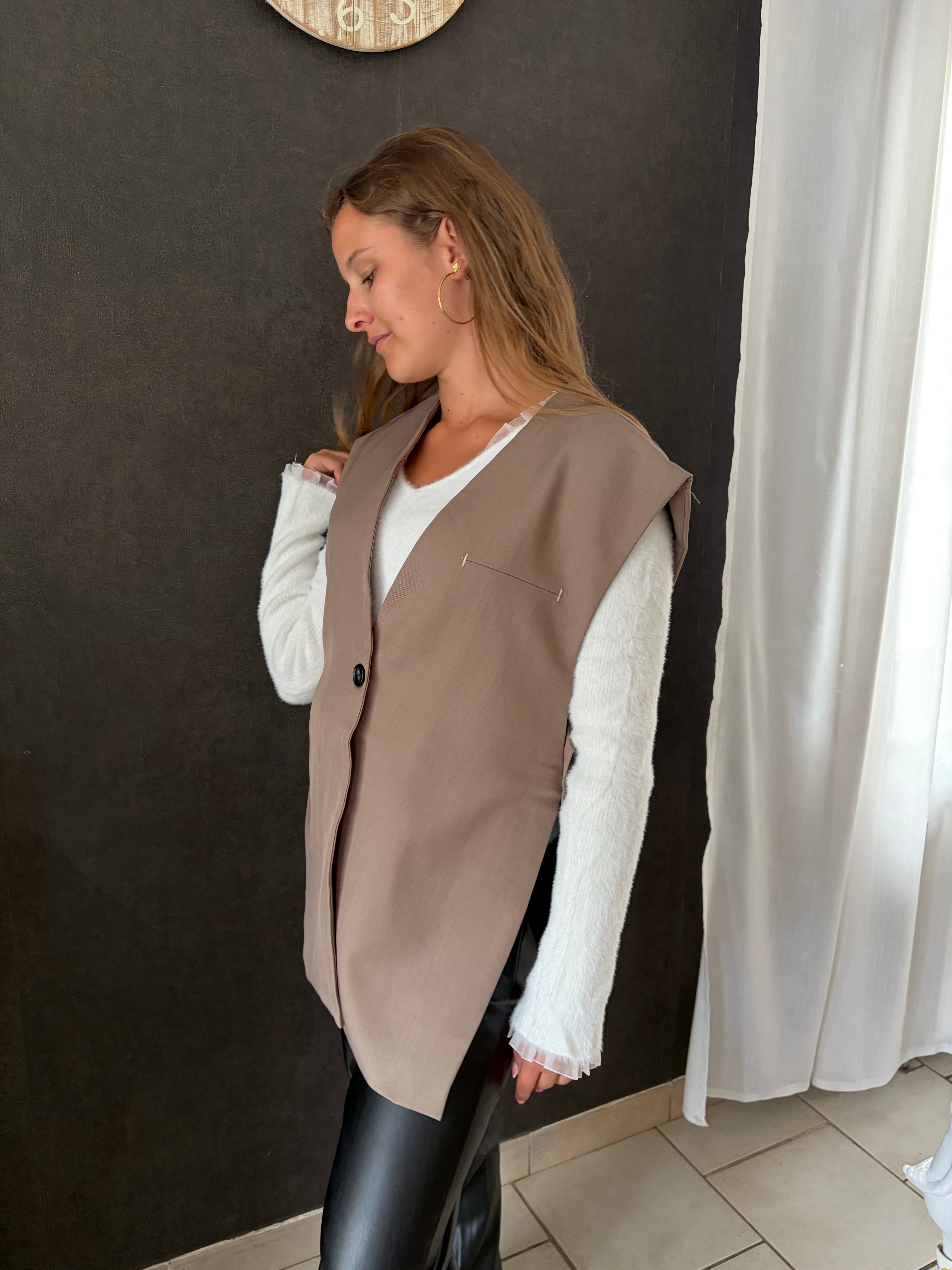 Blazer sans manches Jenny - Taupe