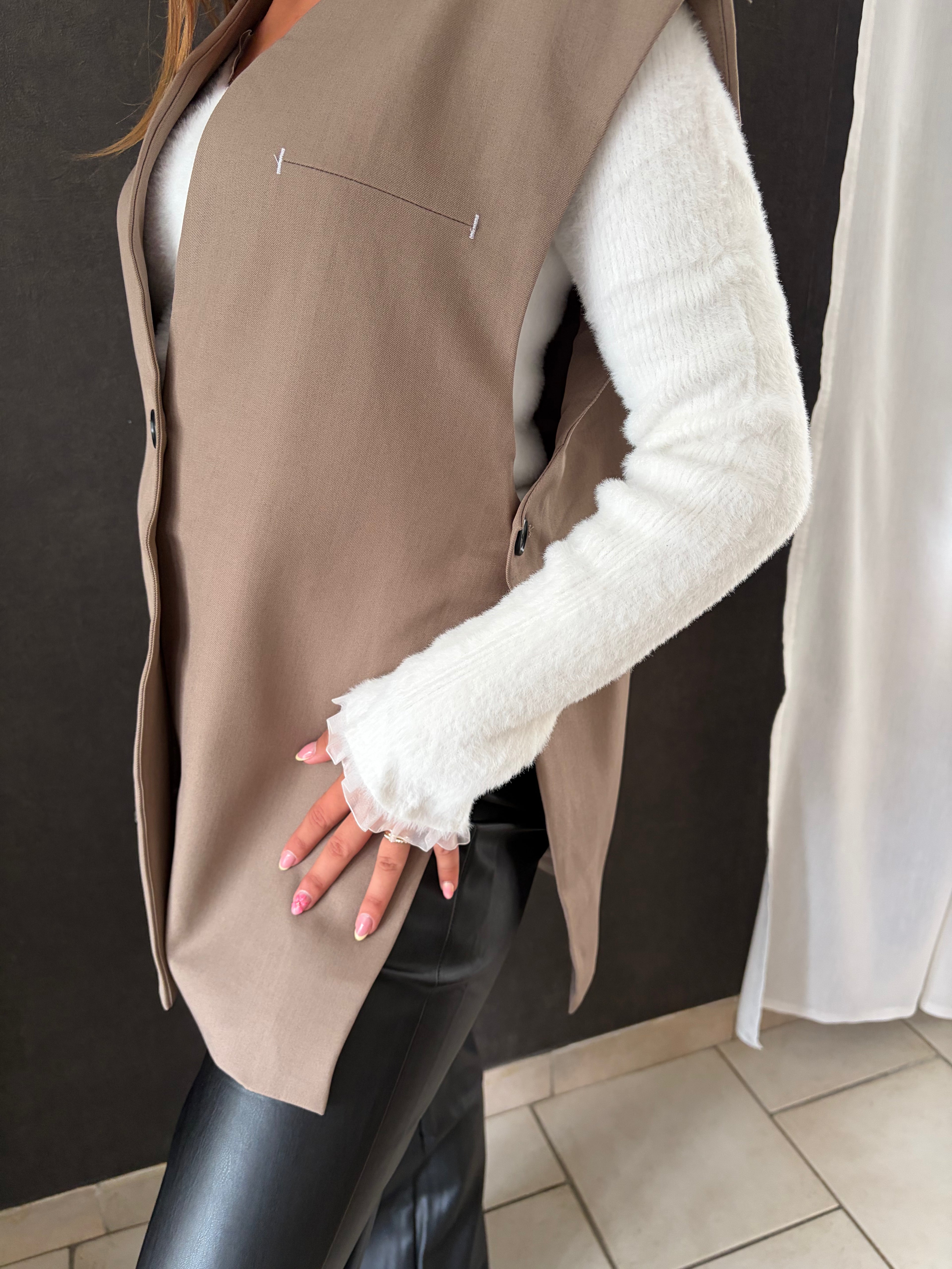 Blazer sans manches Jenny - Taupe