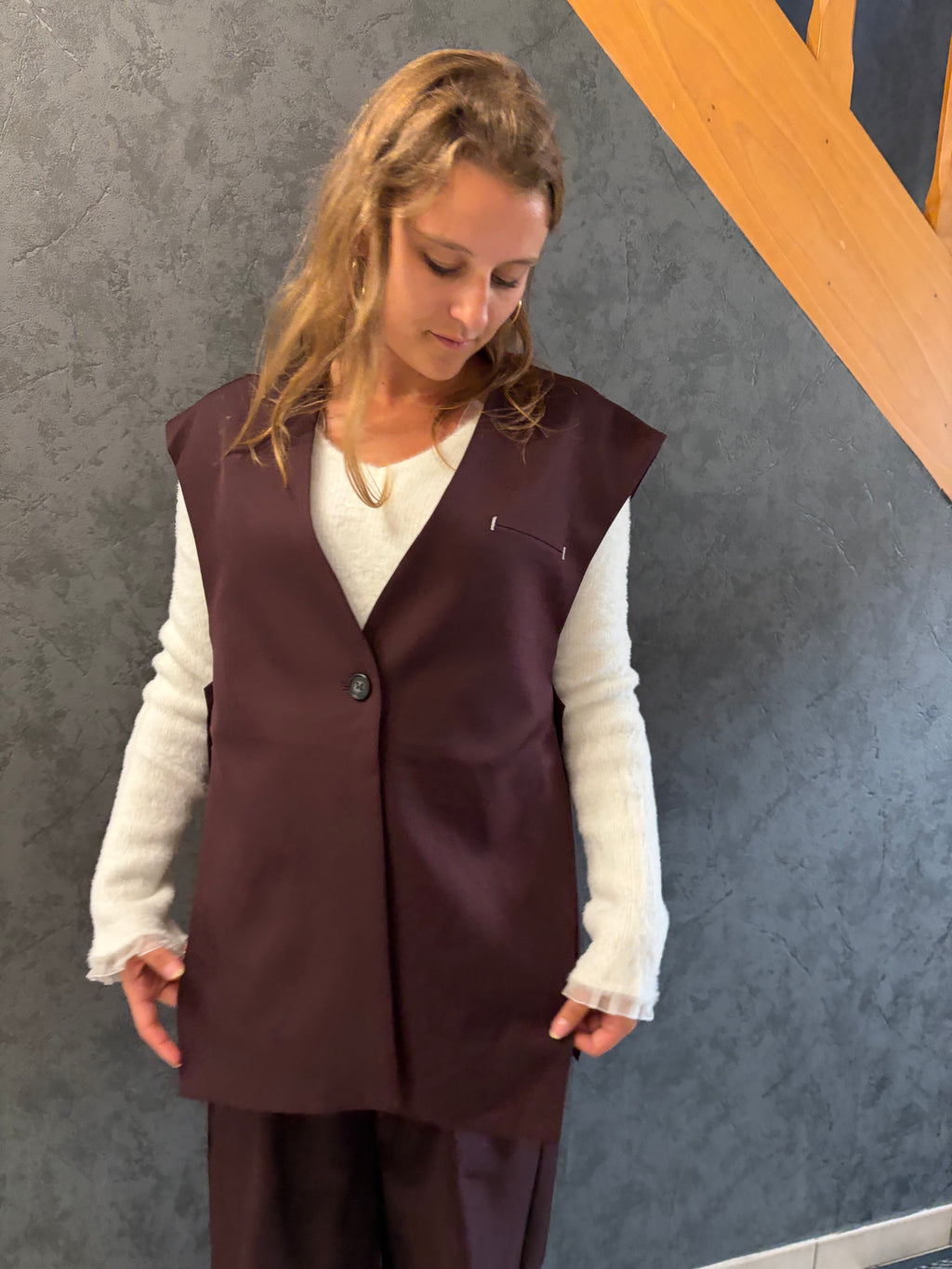 Blazer sans manches Jenny - Bordeaux