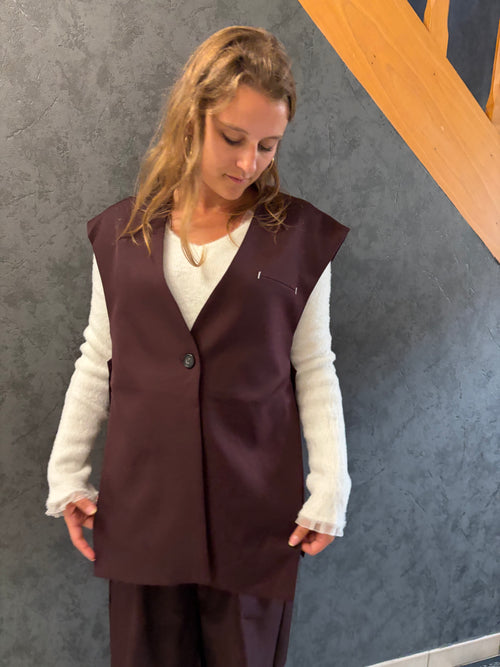 Blazer sans manches Jenny - Bordeaux