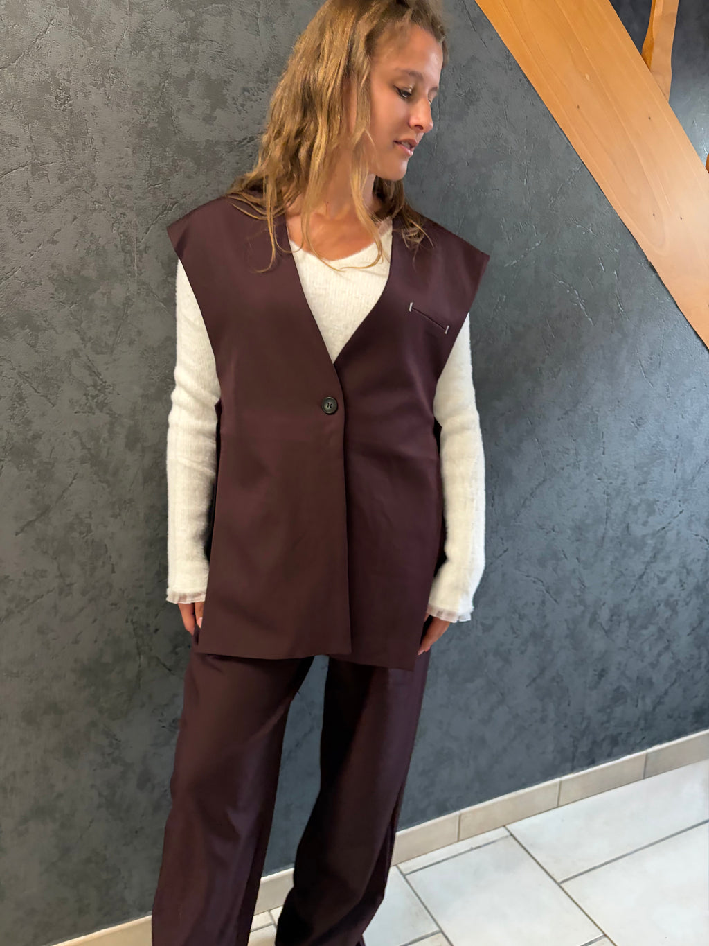 Blazer sans manches Jenny - Bordeaux