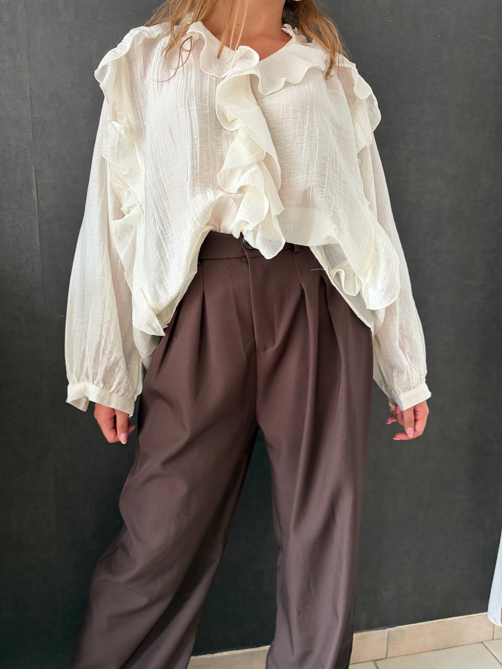 Pantalon Tailleur - Chocolat