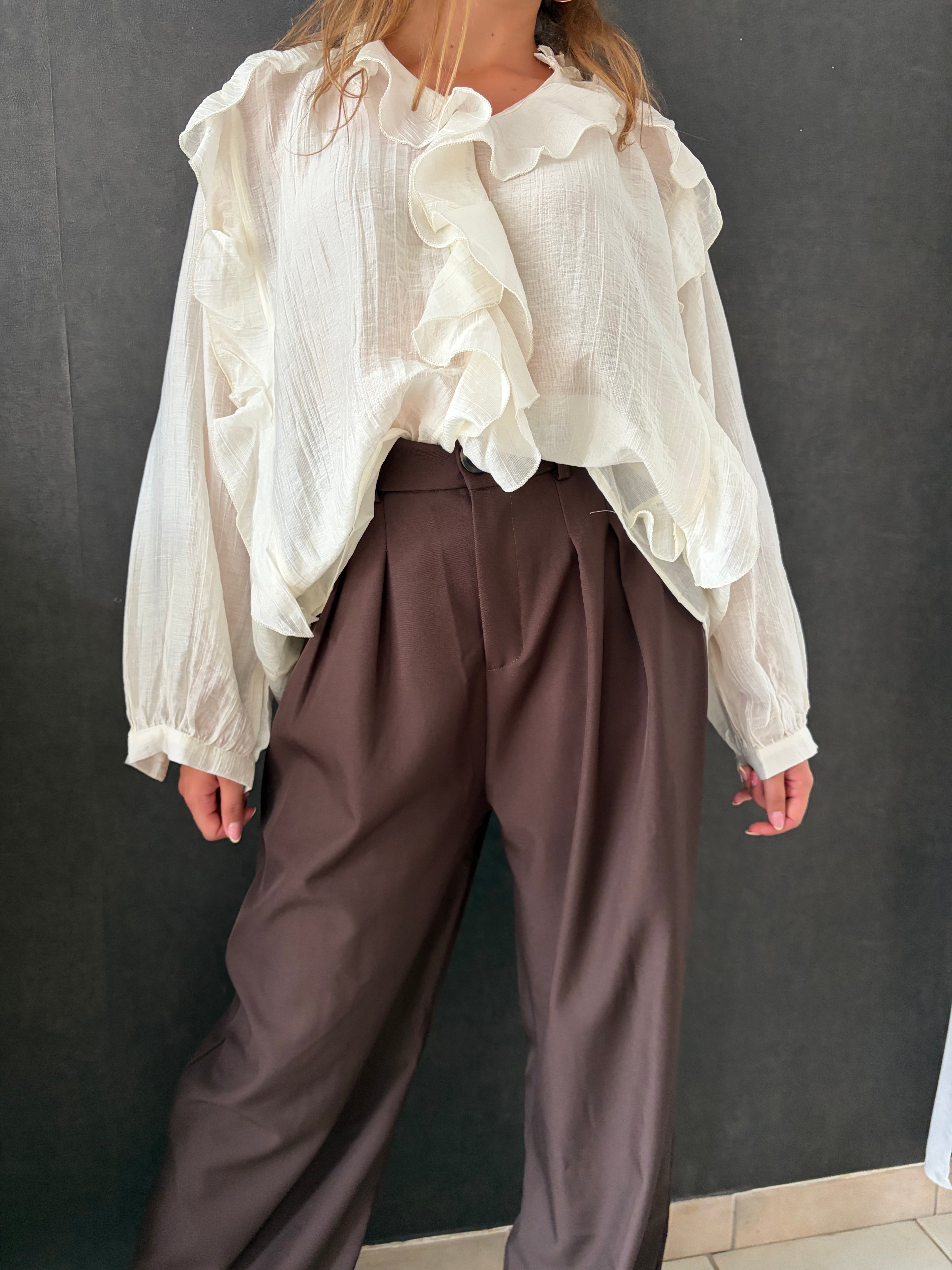 Pantalon Tailleur - Chocolat