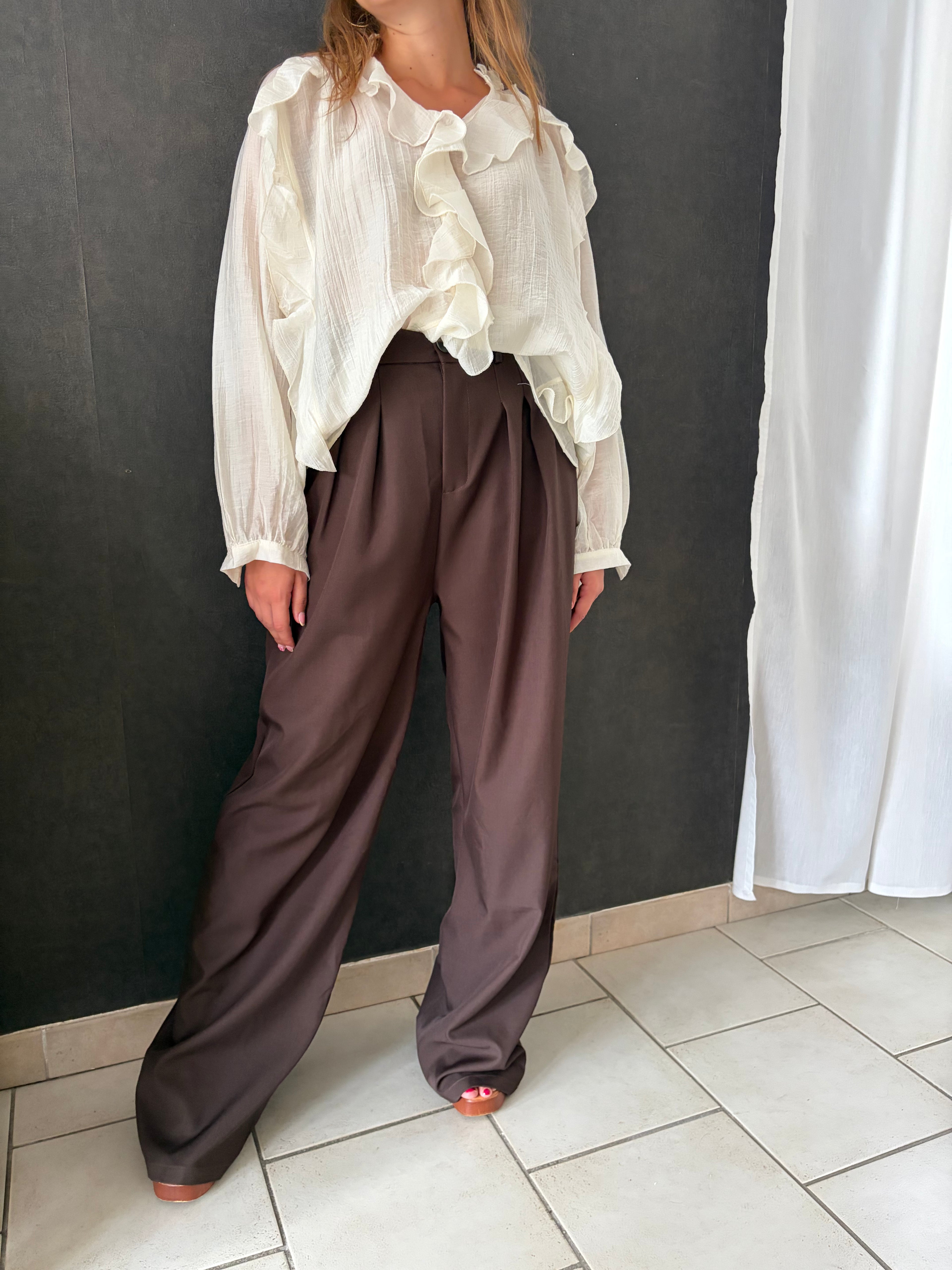 Pantalon Tailleur - Chocolat