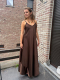 Robe longue Lisa - Chocolat