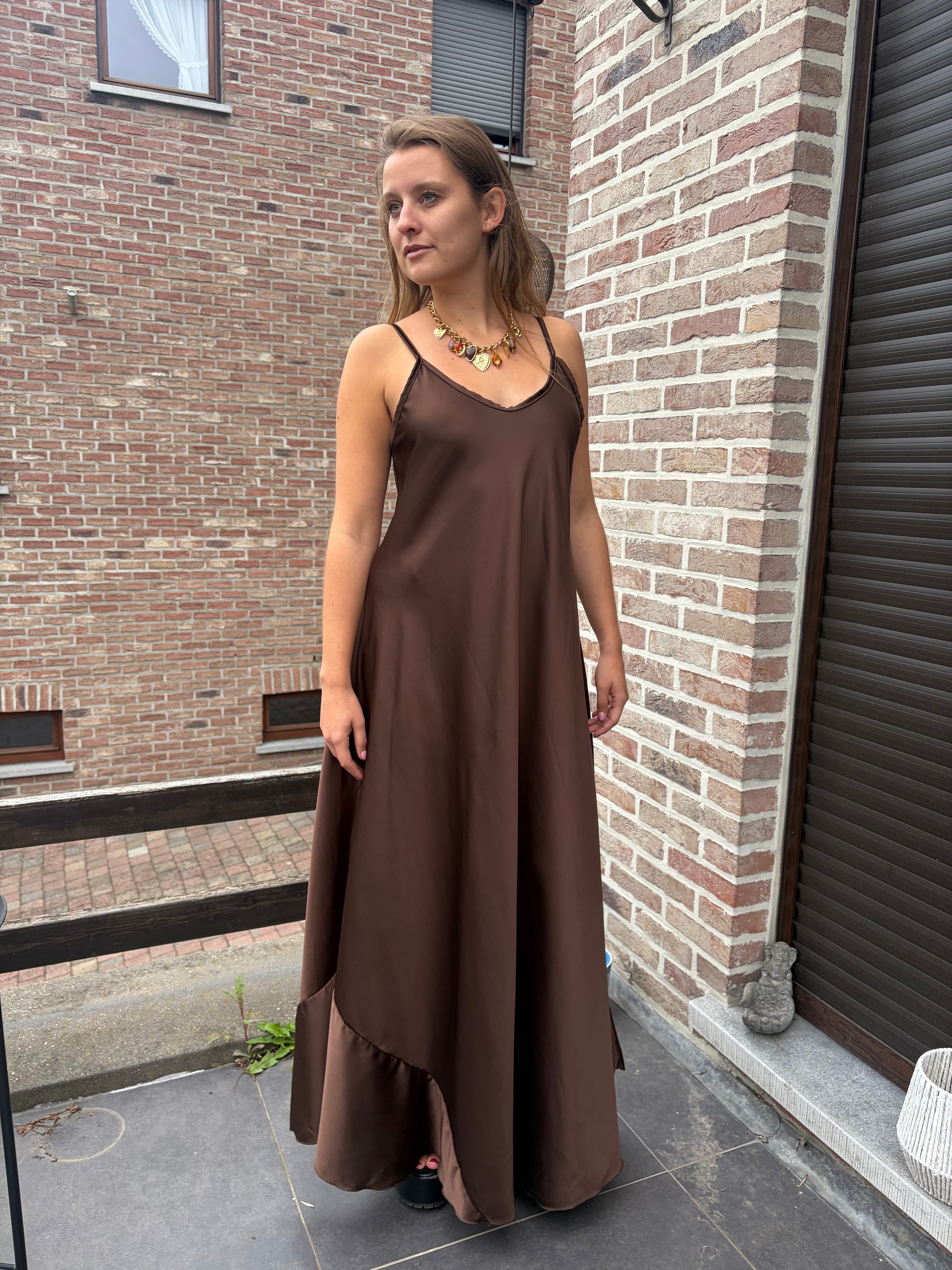 Robe longue Lisa - Chocolat