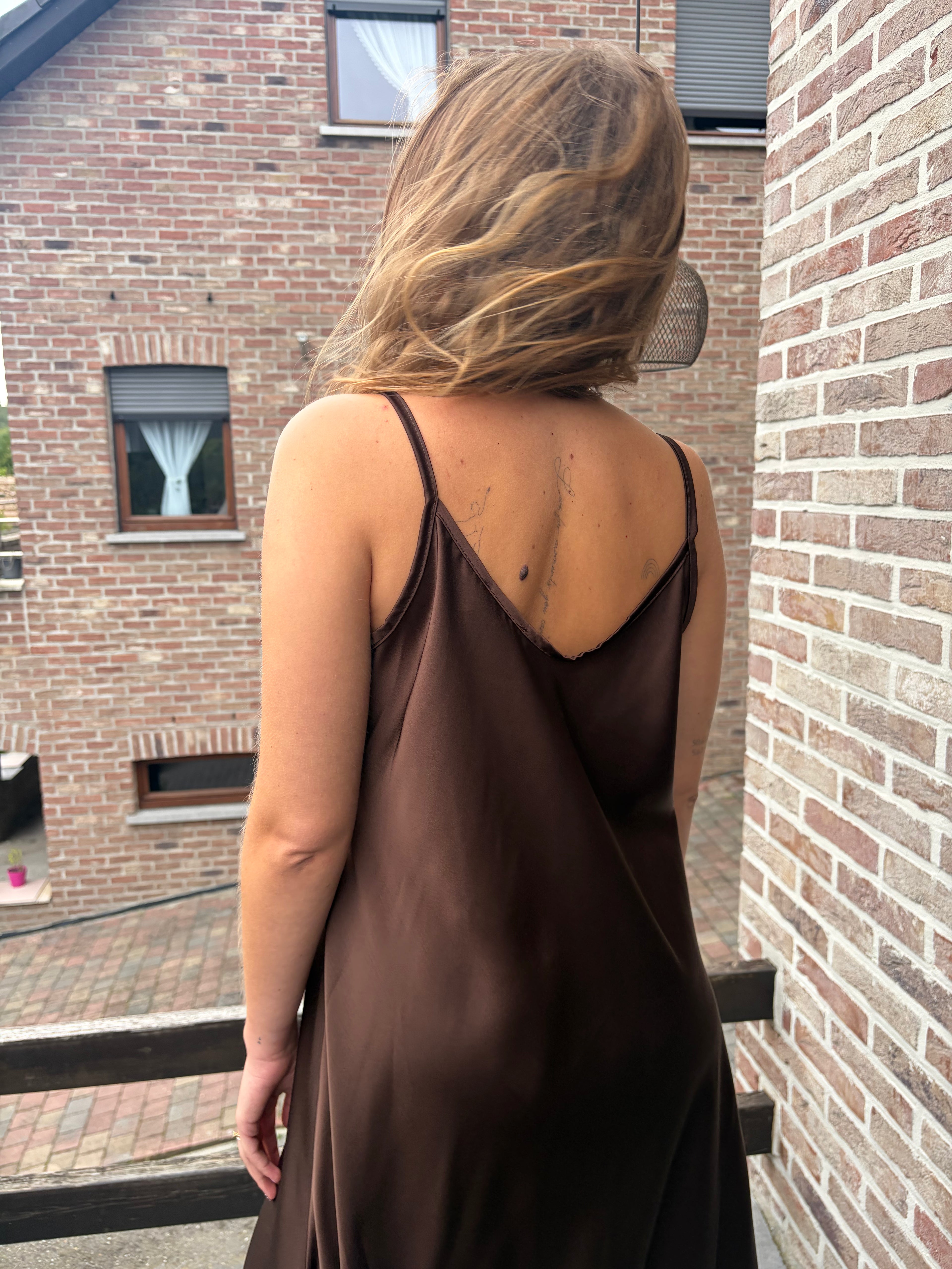Robe longue Lisa - Chocolat