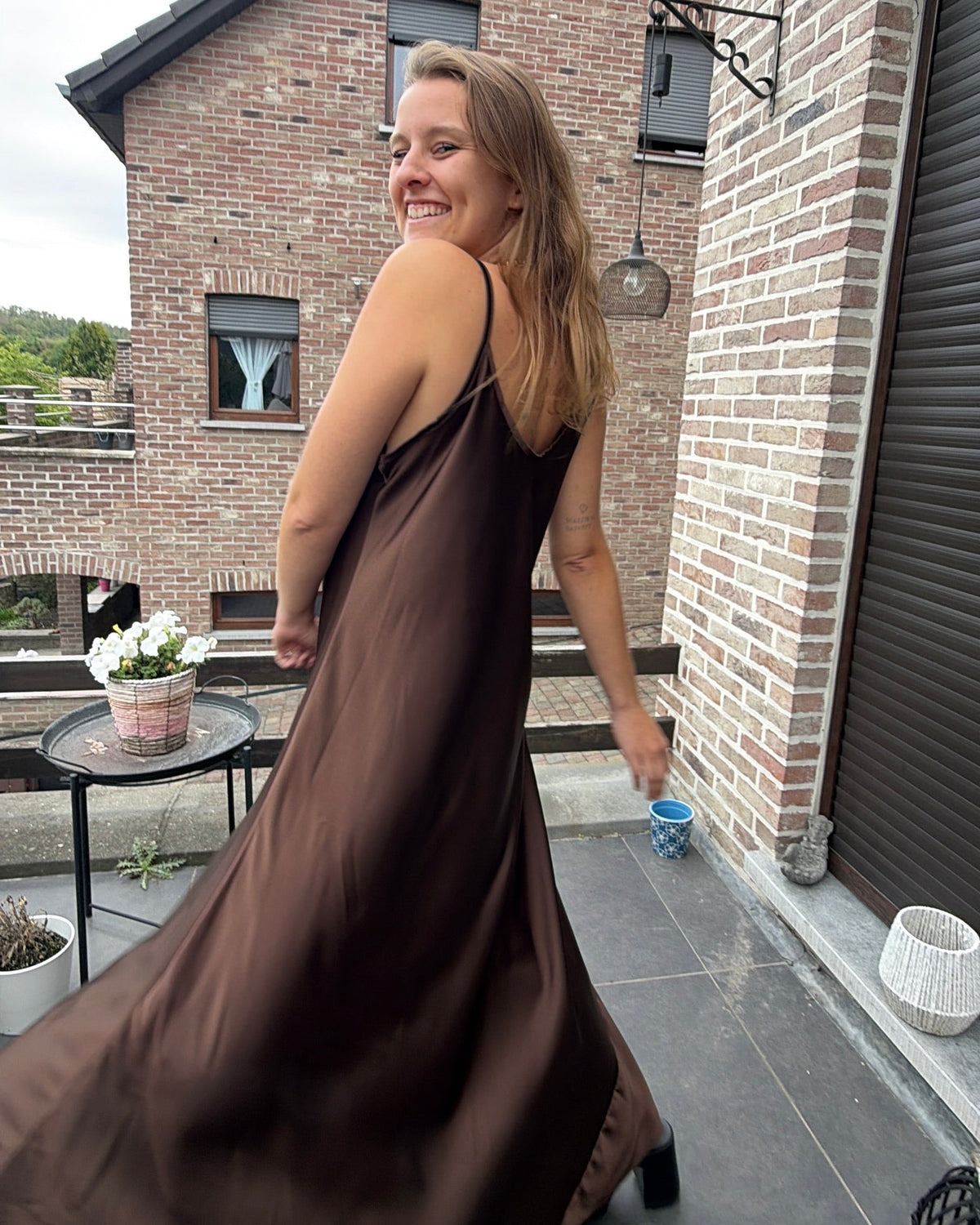 Robe longue Lisa - Chocolat