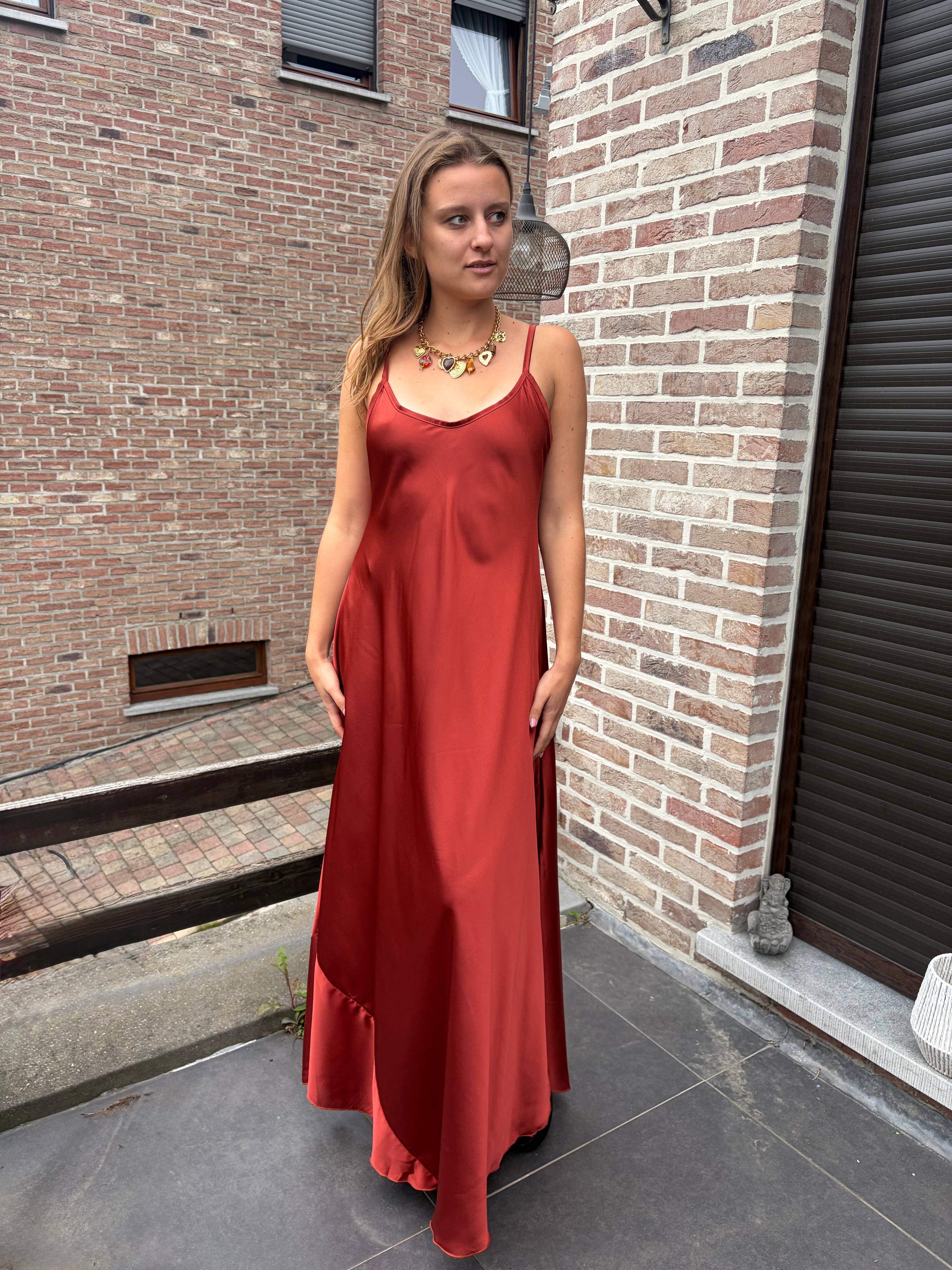 Robe longue Lisa - Rouille