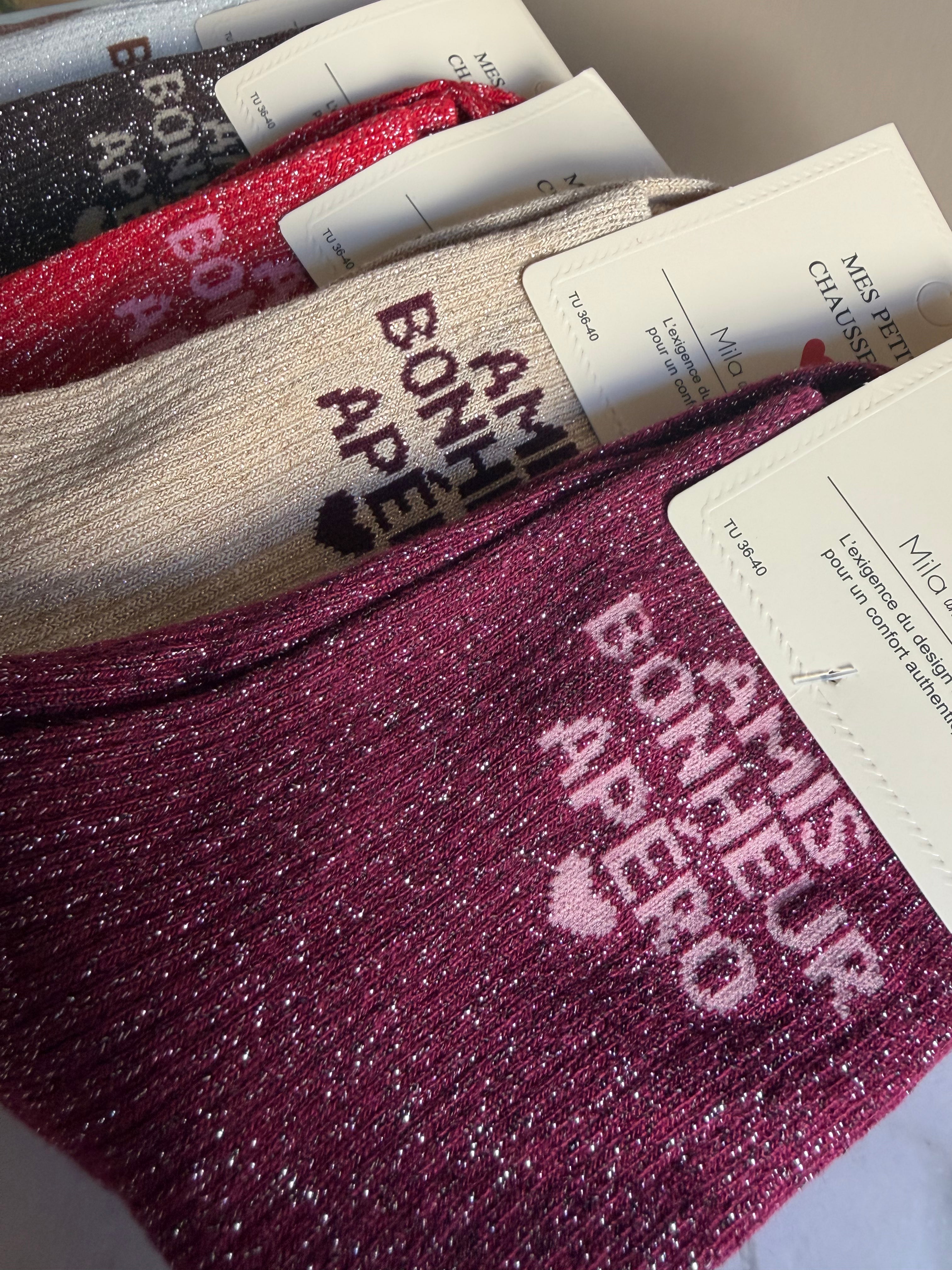 Chaussettes "Amis, bonheur, apéro" adulte