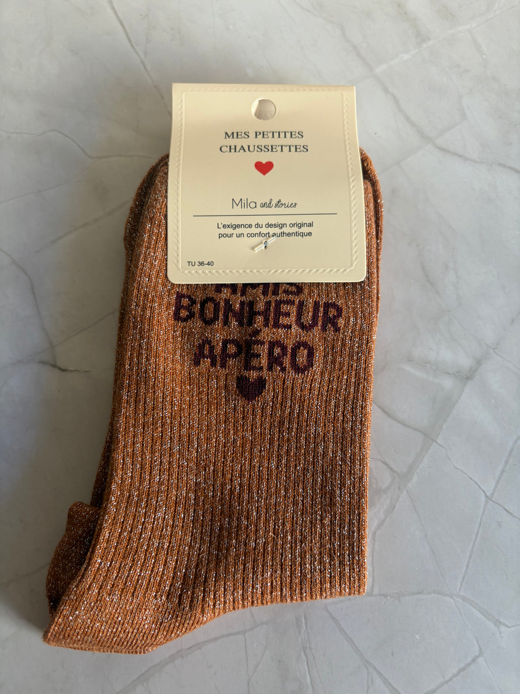 Chaussettes "Amis, bonheur, apéro" adulte